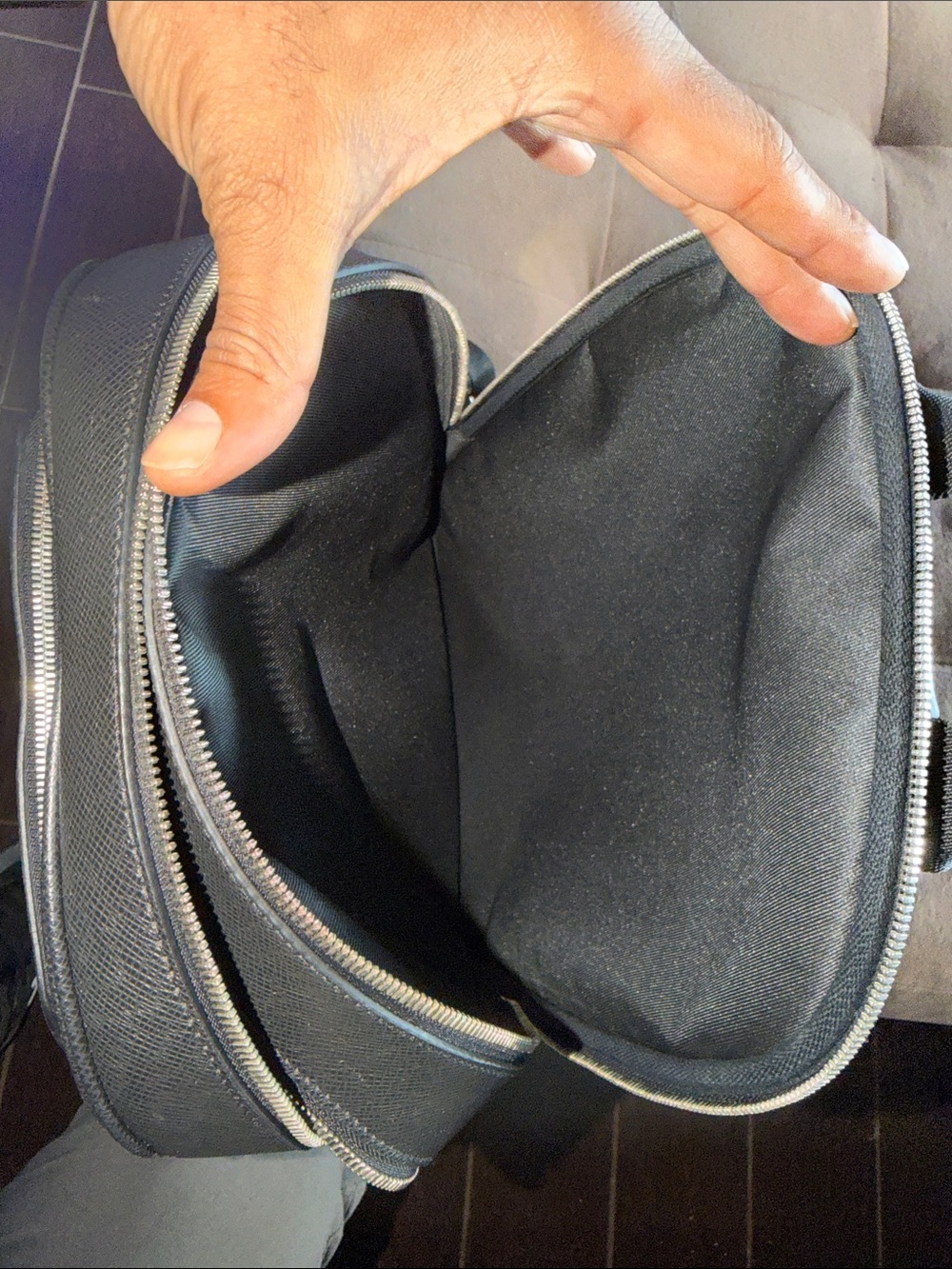 Louis Vuitton Black Textured Leather Backpack - Picture 6 of 15